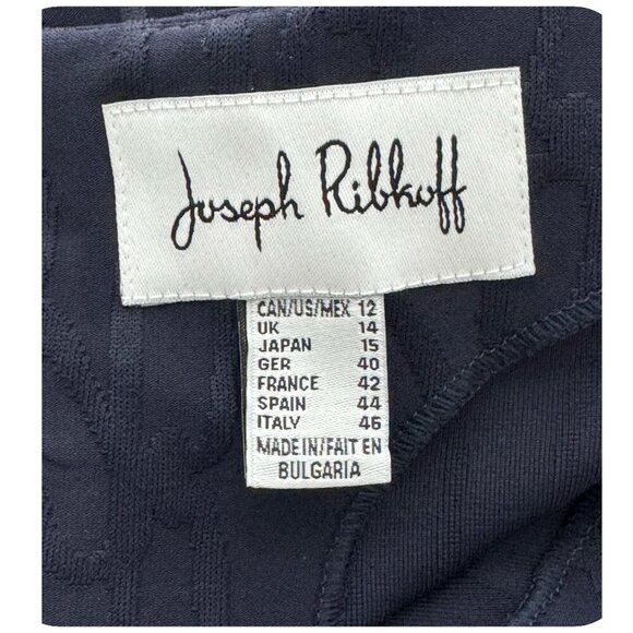 Joseph Ribkoff Midnight Blue Chain-Link Knee-length Dress POCKETS Women's 12 - Picture 3 of 8